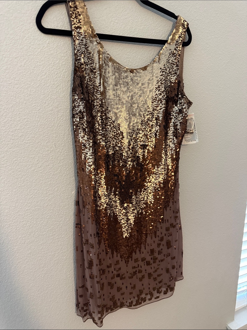 Alberto Makali Gold Sequin Mini Dress